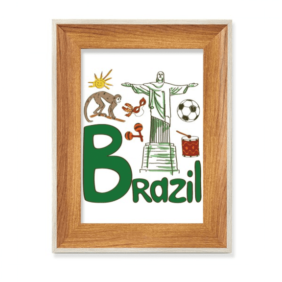 Brazil National symbol Landmark Pattern Desktop Wooden Photo Frame Display Picture Art Painting Multiple Sets