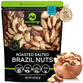 Nut Cravings Brazil Nuts Roasted & Salted, Whole (8oz)