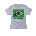 thumbnail image 1 of Brazil Olympic - Fencing - Flag - Silhouette Girl's Cotton Youth T-Shirt, 1 of 2