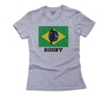 thumbnail image 1 of Brazil Olympic - Rugby - Flag - Silhouette Women's Cotton Grey T-Shirt, 1 of 2