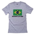 thumbnail image 1 of Brazil Olympic - Weightlifting - Flag - Silhouette Men's Grey T-Shirt, 1 of 2