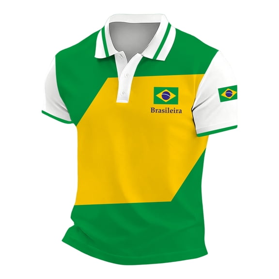Brazil Patriotic T Shirt for Family Matching Short Sleeve Soccer Jersey for Men Boys Kids Brasil Flag Print Casual Football Tops