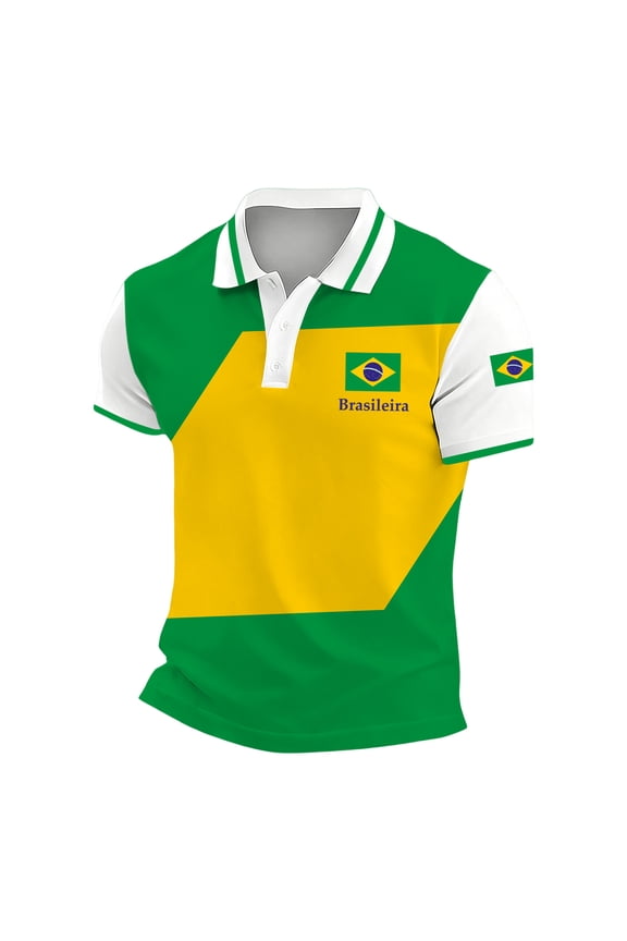 Brazil Patriotic T Shirt for Family Matching Short Sleeve Soccer Jersey for Men Boys Kids Brasil Flag Print Casual Football Tops