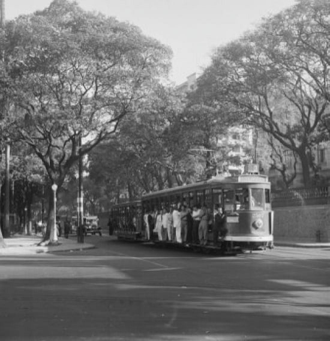 Brazil Rio De Janeiro Tram in street Canvas Art - (24 x 36)
