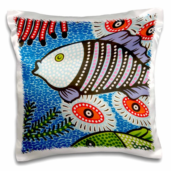 3dRose, Brazil, Rio de Janeiro, Via do Abraao. Batik textile., 16x16 inch Pillow Case