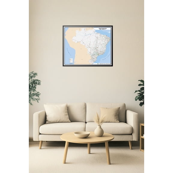 Brazil Road Map Poster – 2017 Rodoviário Statistical Edition 【Laminated】