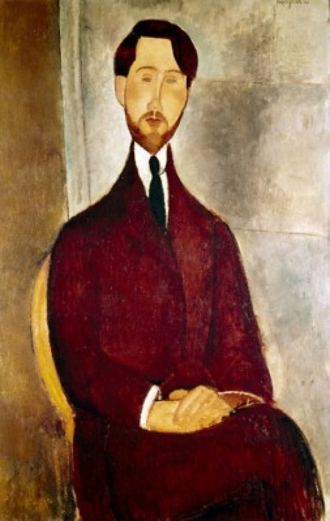 Brazil Sao Paulo Museu de Arte Leopold Zborowski by Amedeo Modigliani oil on canvas 1917 (1884-1920) Canvas Art - (24 x 36)