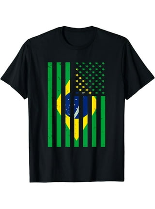 Men'S Brazil T-Shirt Brazilian Coat Of Arms Flag Tee Shirt Football Tshirt  Brasil Tee (Medium Military Green)