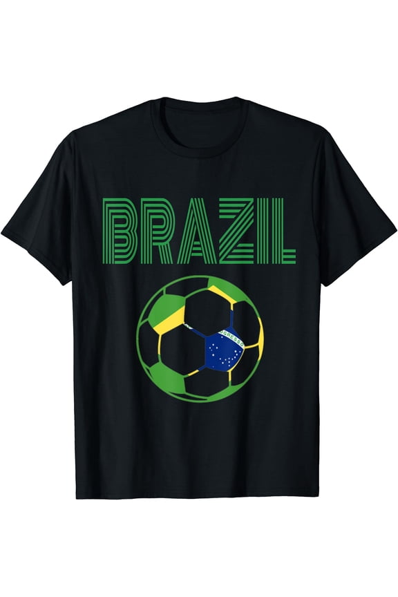 Brazil Soccer Ball Jersey Football Flag Gift T-Shirt