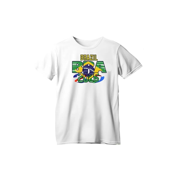 Brazil Soccer Country Flag T-Shirt 2026 – Unisex Adult Football Fan Tee, World Tournament Supporter Shirt - White - 3XL