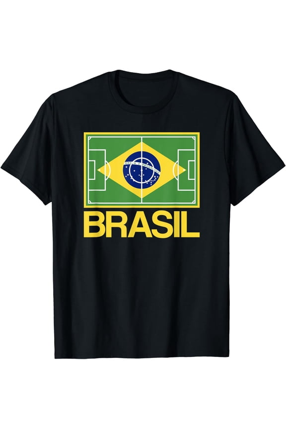 Brazil Soccer Field Flag Brasil Country Brazilian Pride T-Shirt