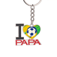 thumbnail image 1 of Brazil Soccer Football Sports Keychain Metal Keyring Holder Love PAPA Father, 1 of 3