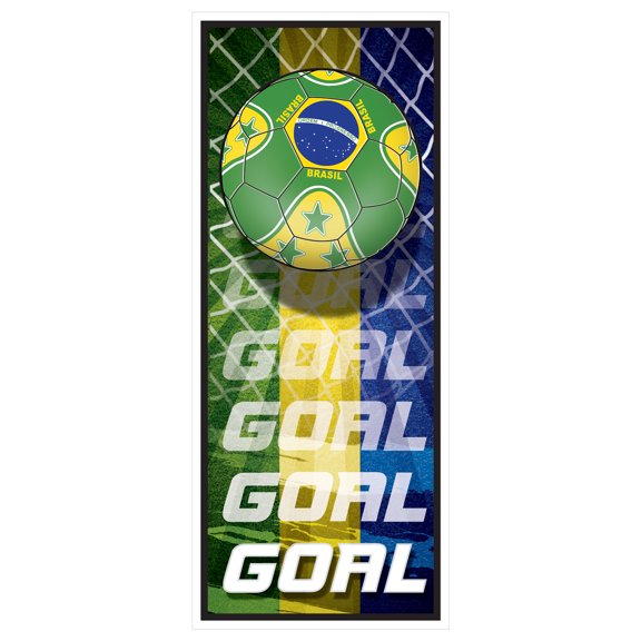 Brazil Soccer "Goal" Door Cover, 6' x 30"