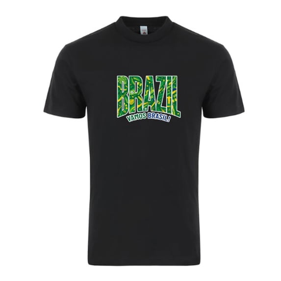 Brazil Soccer T-Shirt 2026 – Unisex Adult Football Fan Tee, World Tournament Supporter Shirt - Black - S