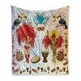thumbnail image 1 of Brazil Soft Flannel Fleece Throw Blanket, Rio Carnival Themed Composition with Samba Girls and Musical Instruments Print, Cozy Plush for Indoor and Outdoor Use, 60" x 80", Multicolor, by Ambesonne, 1 of 6