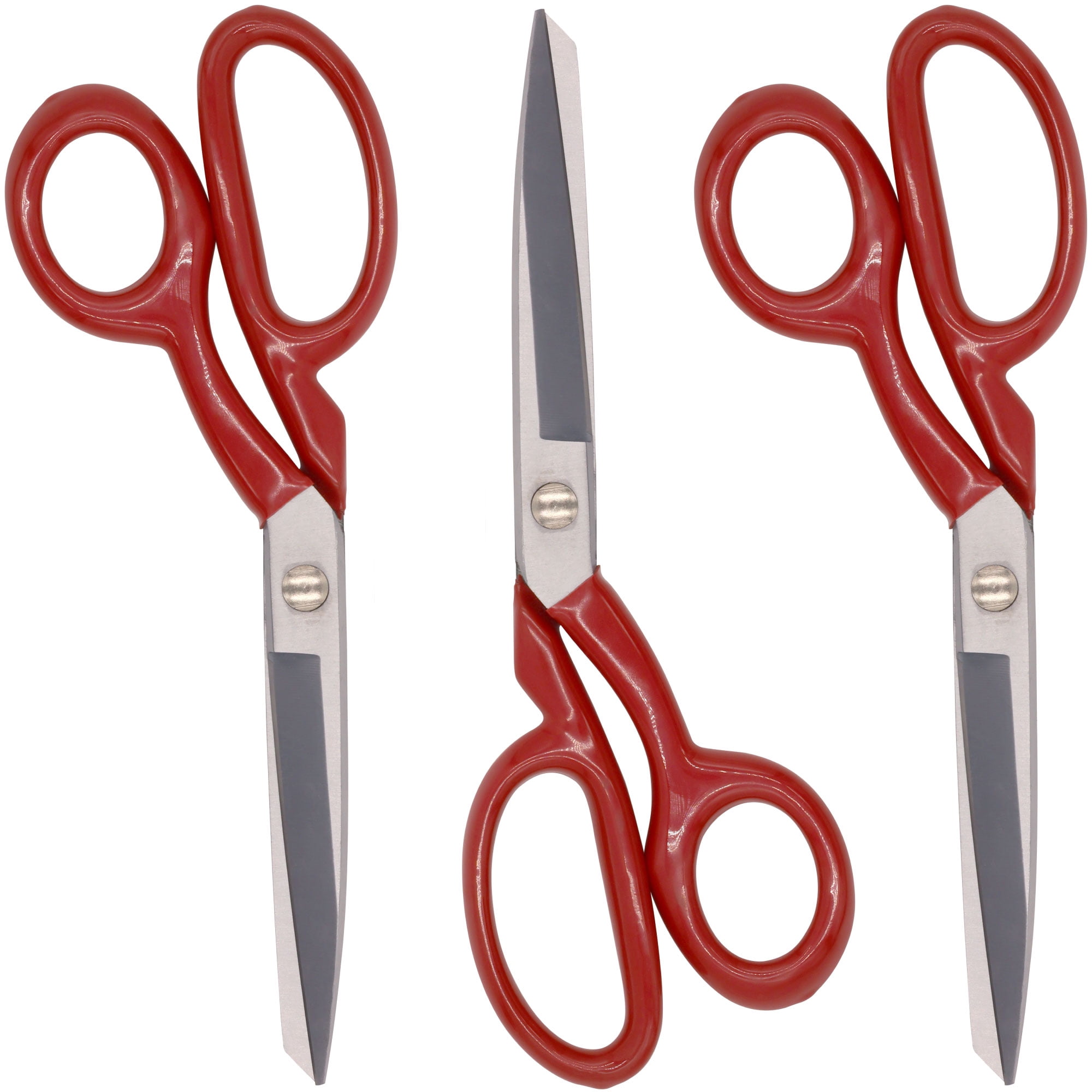 JubileeYarn Brazil Style Fabric Scissors - 8" Red - 3 Scissors