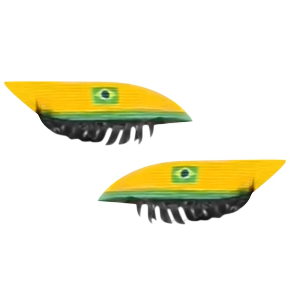 Brazil Theme Yellow Green Peel And Stick Eye Makeup Sticker, Attached False Lash Cosmetic Tape, Festival Decor Accessory for Carnival Cosplay, Halloween Party And Stage Performance Layout
