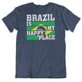 thumbnail image 1 of Brazil is My Happy Place Flag Art Sign Print T-Shirt Clothing Gift & Souvenir Navy, 1 of 8