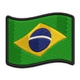 thumbnail image 1 of Brazil with Waving Flag Cute Applique Multi-Color Embroidered Iron-On Patch - 3.5 Inch Large, 1 of 5
