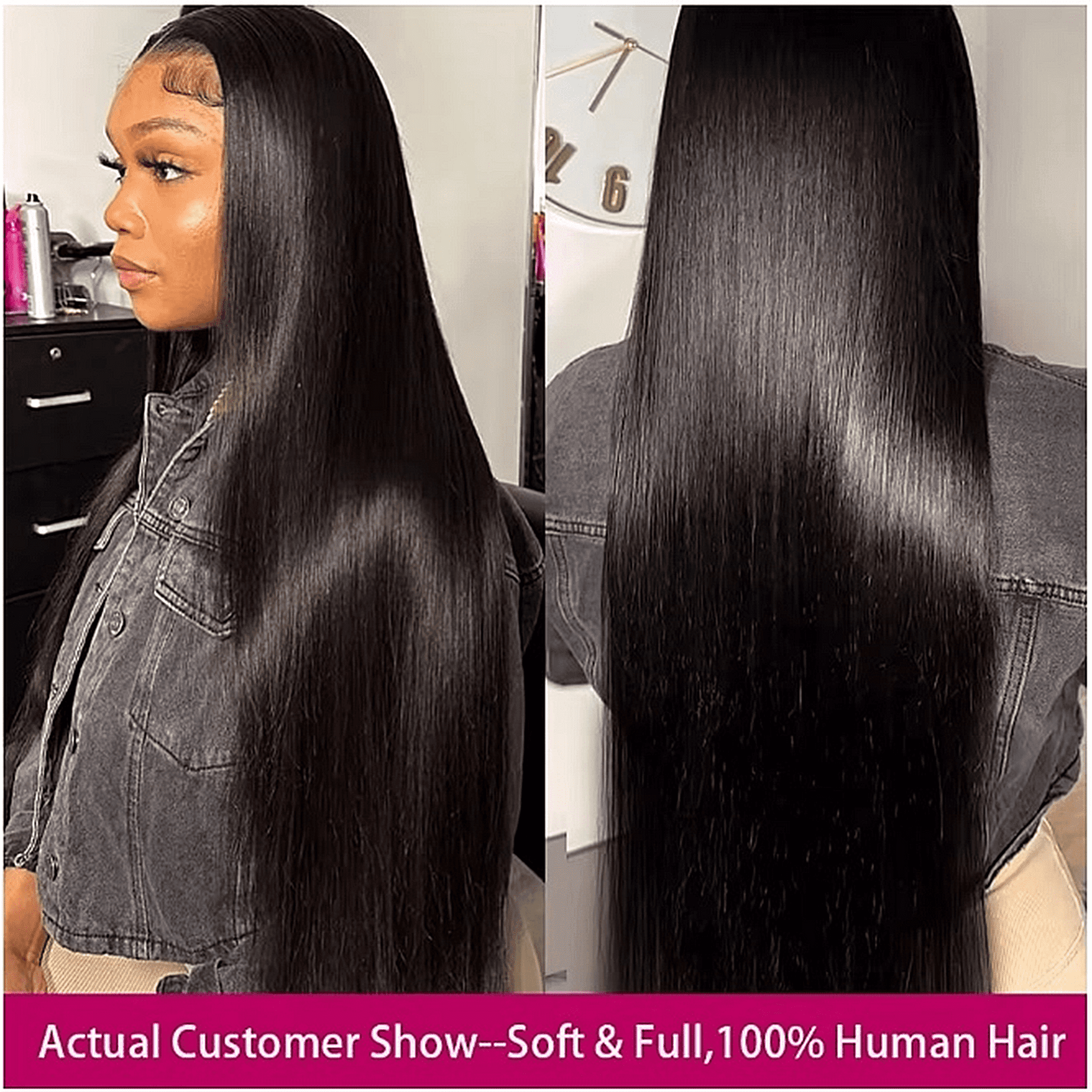 Brazilian 14 Inch Raw Virgin Unprocessed 100% Human Hair Extensions Bone Straight Double Weft for Women