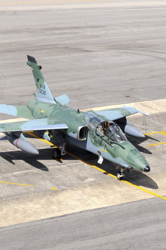 Brazilian Air Force A-1A (AMX) aircraft parked at Natal Air Force Base Brazil Canvas Art - Riccardo NiccoliStocktrek Images (23 x 34)