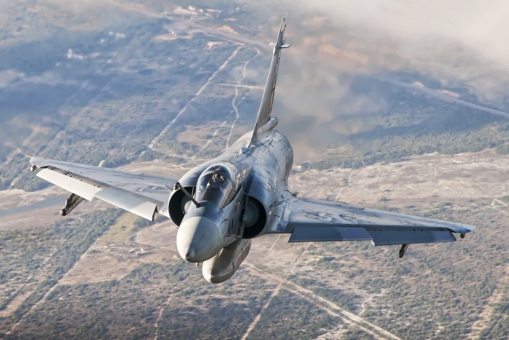 Brazilian Air Force Mirage 2000 flying over Brazil Canvas Art - Daniele FaccioliStocktrek Images (34 x 23)