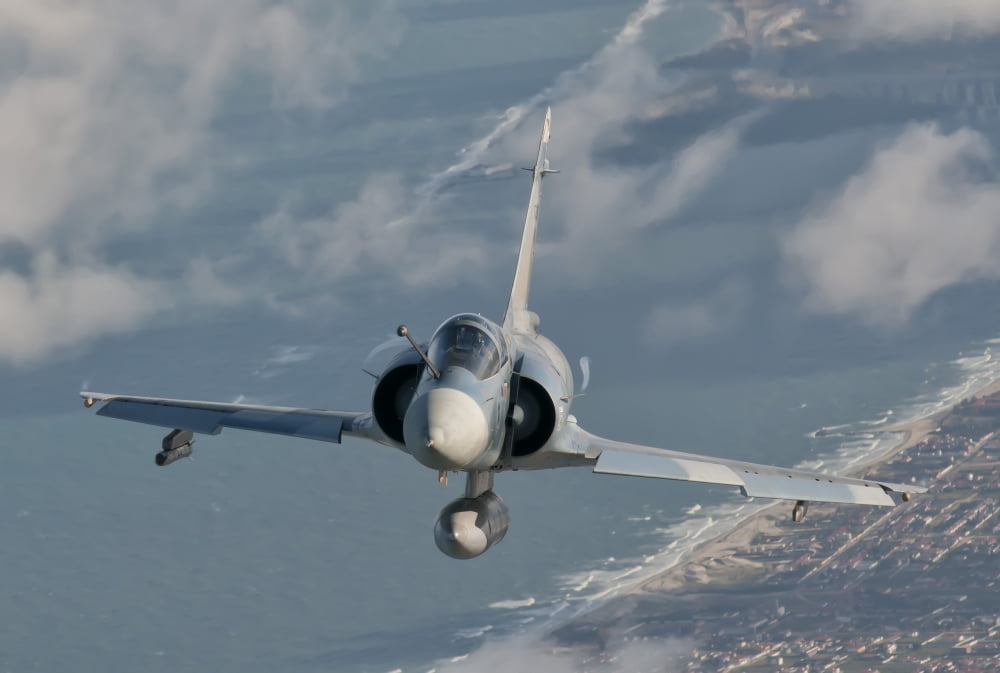 Brazilian Air Force Mirage 2000 in the air over Brazil Canvas Art - Giovanni CollaStocktrek Images (17 x 12)