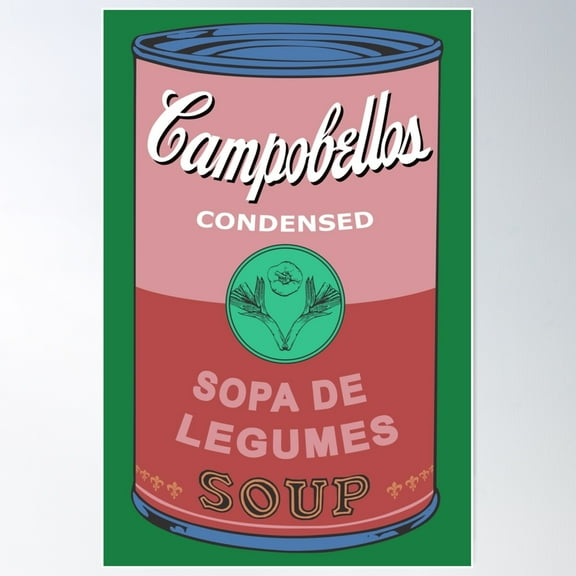Brazilian Andy Warhol Soups - Sopa De Legumes Poster Wall Art, Modern Wall Decor For Living Room Bedroom, 8x12 UNFRAMED