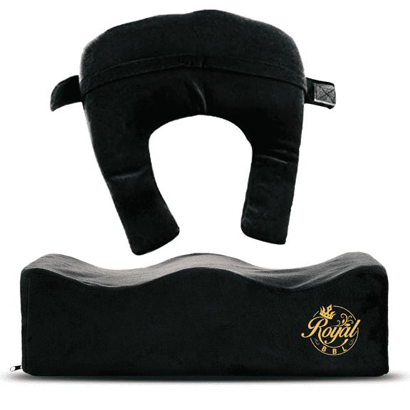 Royal BBL - Brazilian BBL Pillow After Surgery - Dr. Approved BBL Recovery Pillow with Comfort Back Support Cushion for Post-Op Sitting + Cover Drawstring Bag - Comfortable & Easy to Carry for Home