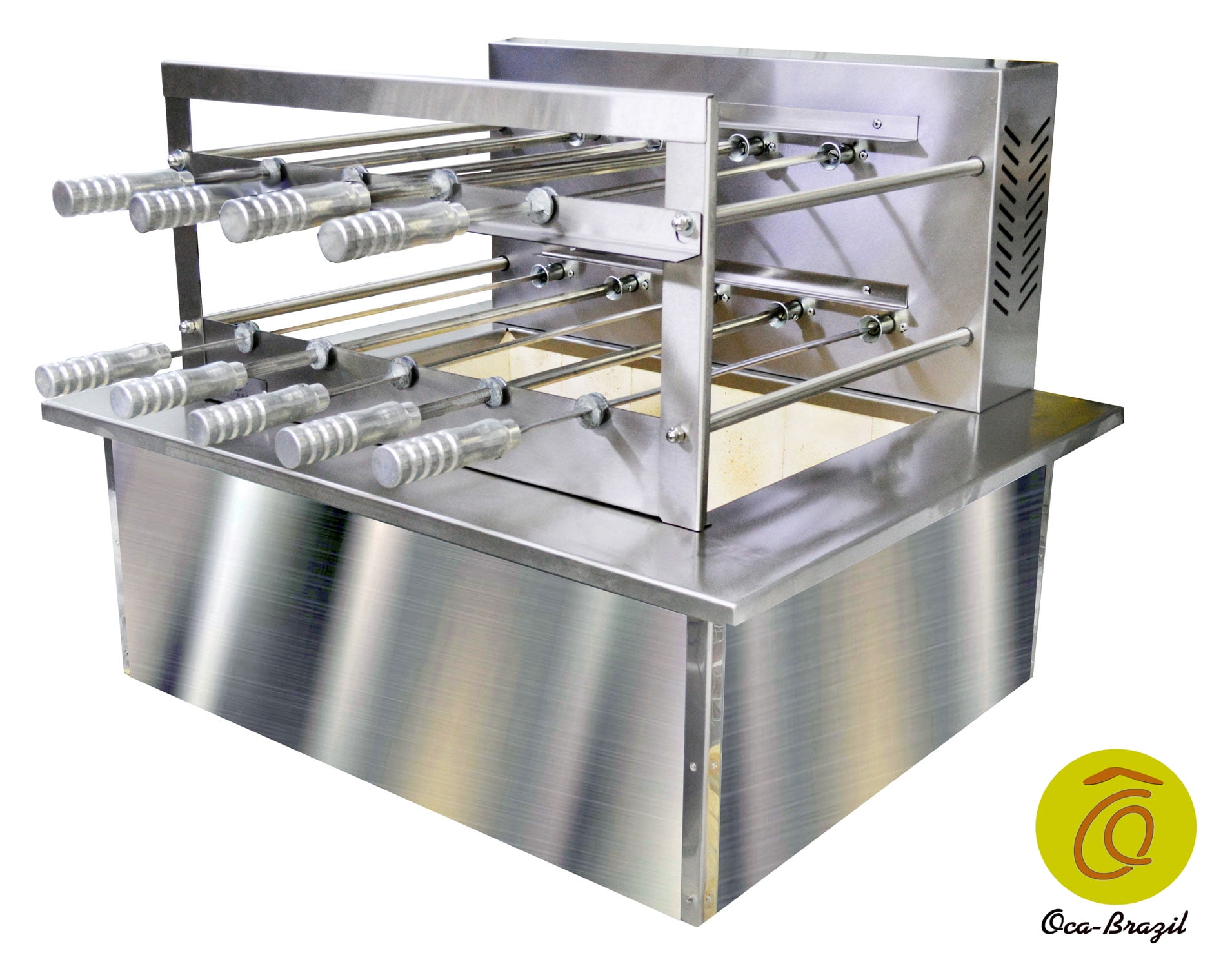 Brazilian BBQ Charcoal Grill with Firebox - 9 Skewers - Oca-Brazil