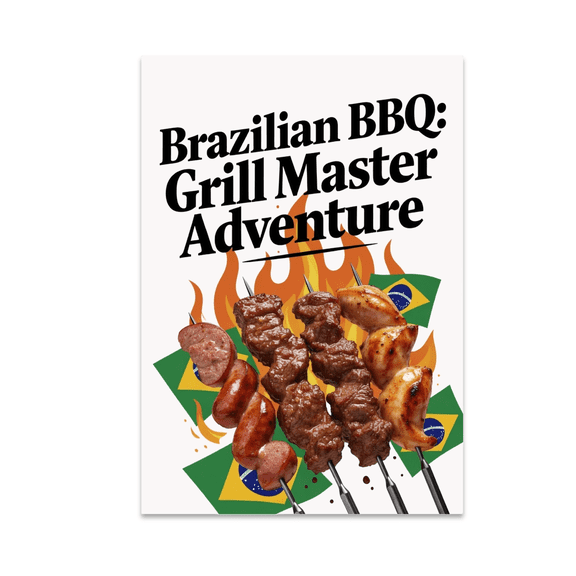 Brazilian BBQ Grill Master Adventure Art - BBQ Lover - 13x19 Poster Print