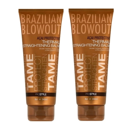Brazilian Blowout Acai Protective Thermal Straightening Balm, 8 Oz (Pack of 2)