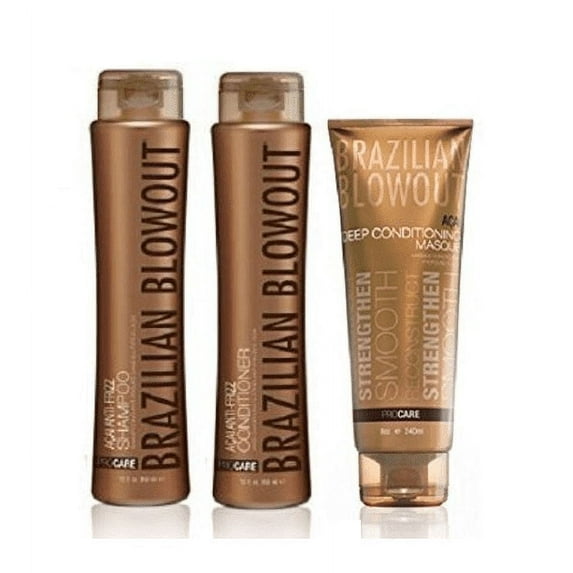 Brazilian Blowout Anti Frizz Shampoo & Conditioner Duo With Deep Conditioning Hair Masque, 3 Piece Set