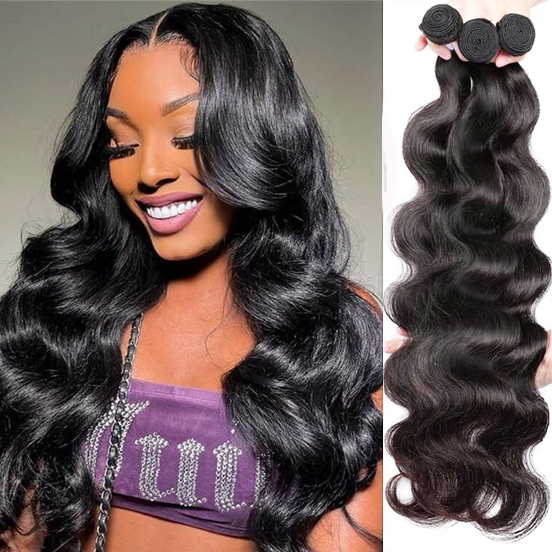 Brazilian Body Wave Hair Bundles Natural Color 100% Human Hair