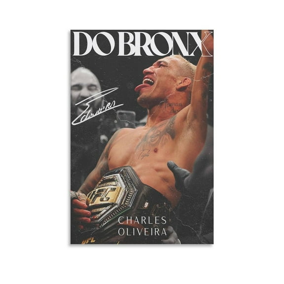 Brazilian Charles Oliveira Professional Mixed Martial Arts Poster Jiu-Jitsu Athlete Poster (19) Gifts Canvas Painting Poster Wall Art Decorative Picture Prints Modern Decor 16x24inch(40x60cm)