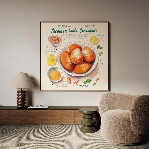 Brazilian Coxinha Recipe Art Vintage Street Food Mid Century Modern Kitchen Decor Retro Typography Art, Unframed Paper Print