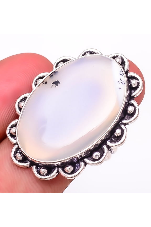 Brazilian Dendritic Opal 925 Sterling Silver Jewelry Ring s.8.5 LR-7167, Opal Ring, Christmas Gift, New Year Sale, Gemstone Silver Jewelry