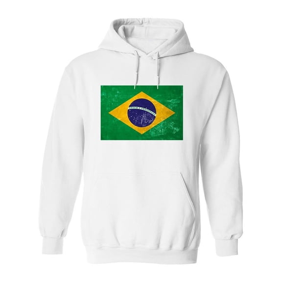 Brazilian Flag Design Hoodie Men -Image by Shutterstock, Male x-Large