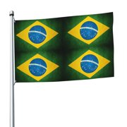 Brazilian Flag Flag 5x8 Ft Print Vivid Color Outdoors Indoors Light-Weight Polyester Flags