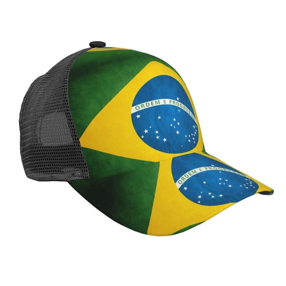 Brazilian Flag Snapback Trucker Hats Baseball Caps Adjustable Mesh Back Ball Caps For Men Women