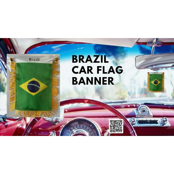 Brazilian Flag window hanging mini banner