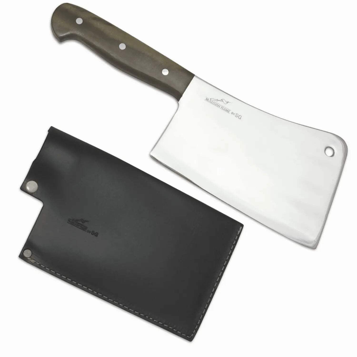 Brazilian Flame Chef Butcher 10-inch Stainless Steel Knife with Full Tang Handle