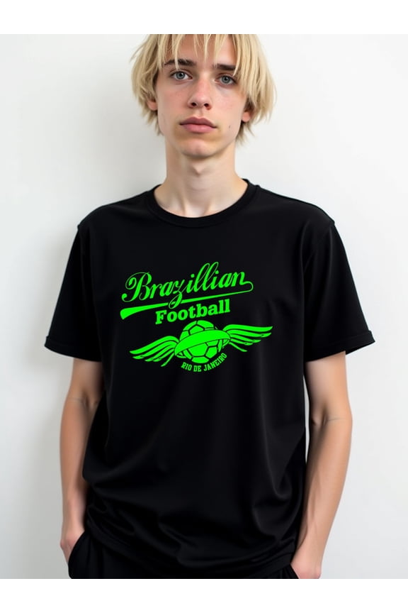 Brazilian Football Rio Tee men's graphic t shirts black 2026 elegant Breathable fabric, crew neck, short sleeves Fashion Unisex Shirt Graphic tshirts