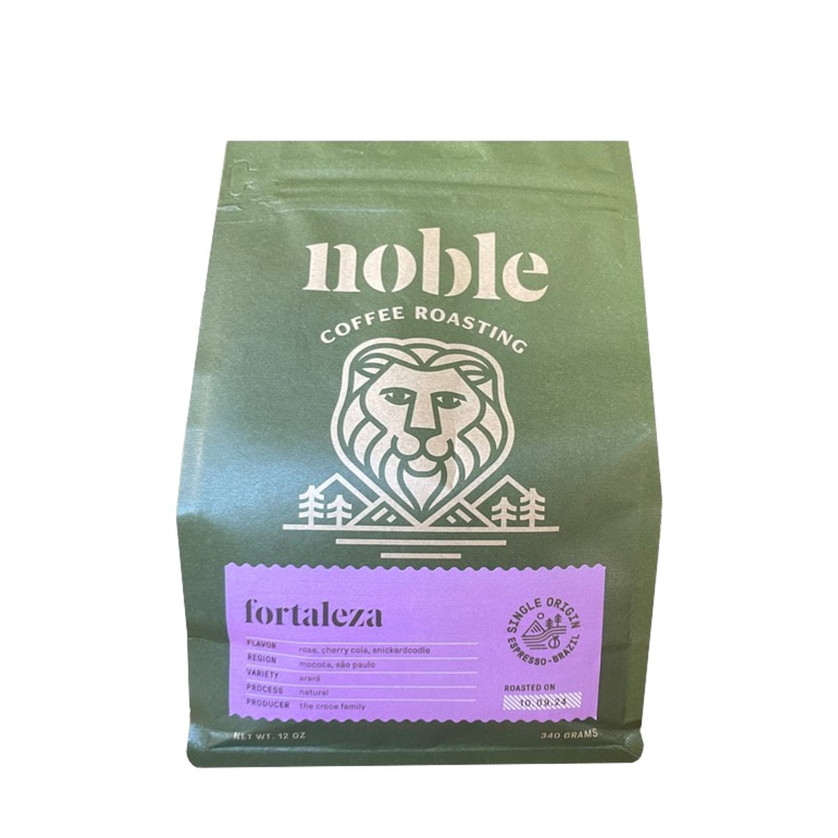 Brazilian 'Fortaleza' Single Origin Espresso - Roasted by Noble Coffee Roasting - Freshly Ground Coffee - 12 Ounce Bag