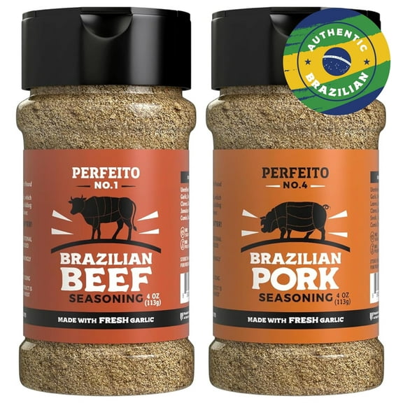 Authentic Brazilian Beef & Pork Seasoning Set, Gluten-Free, Sugar-Free, 2-Pack – Perfeito