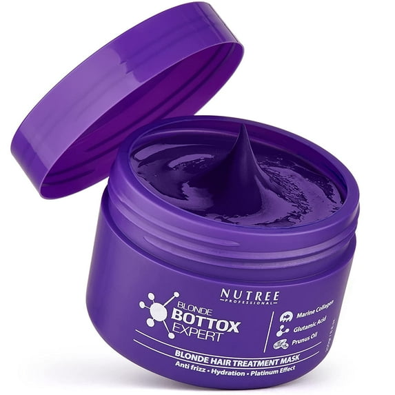 Brazilian Hair Bottox Purple Hаir Маsk fоr Вlоndе Hаir 2.82 oz/80g - Professional Treatment for Hair Repair, Nourishment & Beauty - Marine Collagen and Almond Oil - Formaldehyde-Free