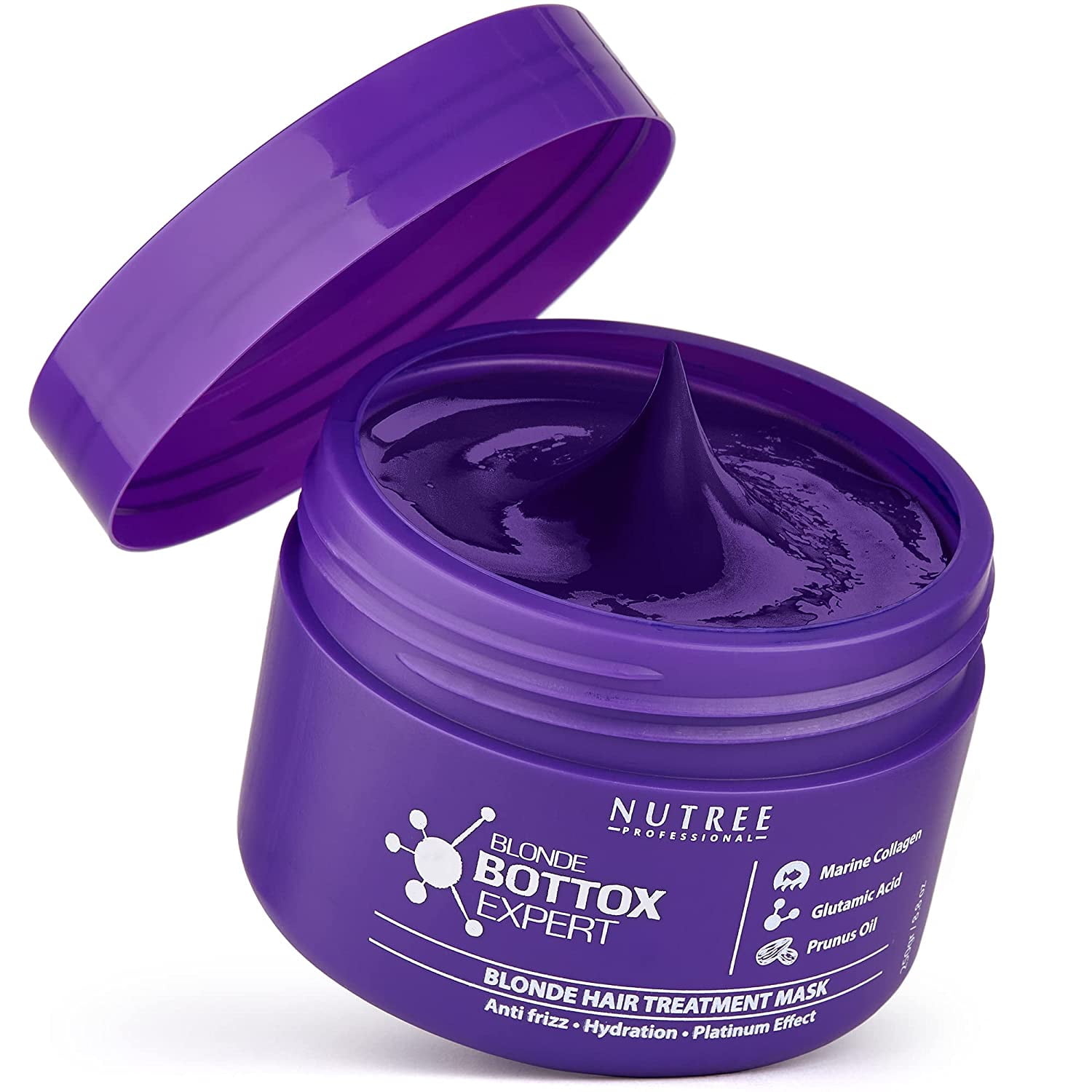 Brazilian Hair Bottox ﻿Purple Hаir﻿ Маsk fоr Вlоndе Hаir 2.82 oz/80g - Professional Treatment for Hair Repair, Nourishment & Beauty - Marine Collagen and Almond Oil - Formaldehyde-Free