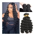 thumbnail image 1 of Brazilian Hair Loose Deep Wave Bundles Unprocessed Human Hair Bundles 1/3 Bundles Deep Curly Human Hair Weave Brazilian Remy Hair Extensions, 1 of 6