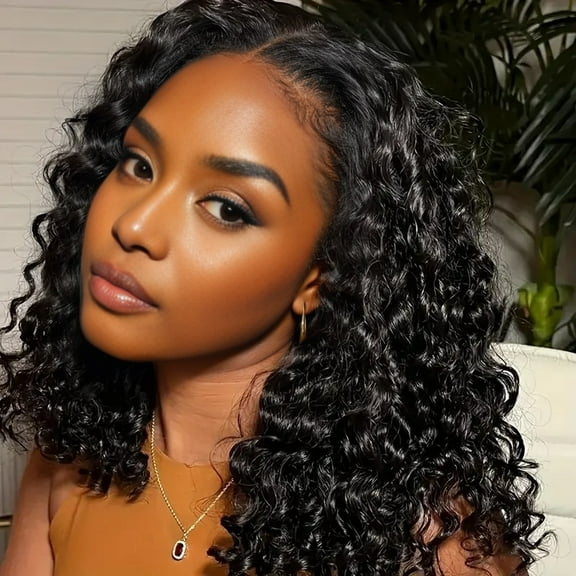 Brazilian Hair Wigs 14 inch Water Wave Lace Frontal Short Bob Wigs For Women 150 Density