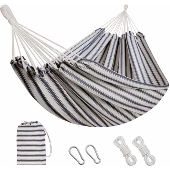 Brazilian Hammock with Tree Straps - Cotton Hammocks Portable Hammock with Carry Bag for Backyard, Porch, Outdoor and Indoor Use